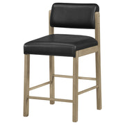Kehoe Upholstered Counter Height Chair Black and Natural Oak (Set of 2)