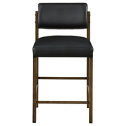 Kehoe Upholstered Counter Height Chair Black and Walnut (Set of 2)