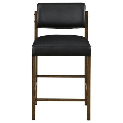 Kehoe Upholstered Counter Height Chair Black and Walnut (Set of 2)