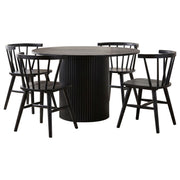 Hamlyn 5-piece Round Wood Dining Set Black