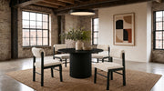 Hamlyn 47-inch Round Wood Dining Room Table Black