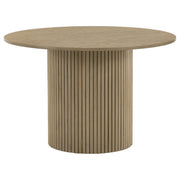 Hamlyn 5-piece Round Wood Dining Set Cream and Natural Oak