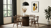 Hamlyn 5-piece Round Wood Dining Set Walnut