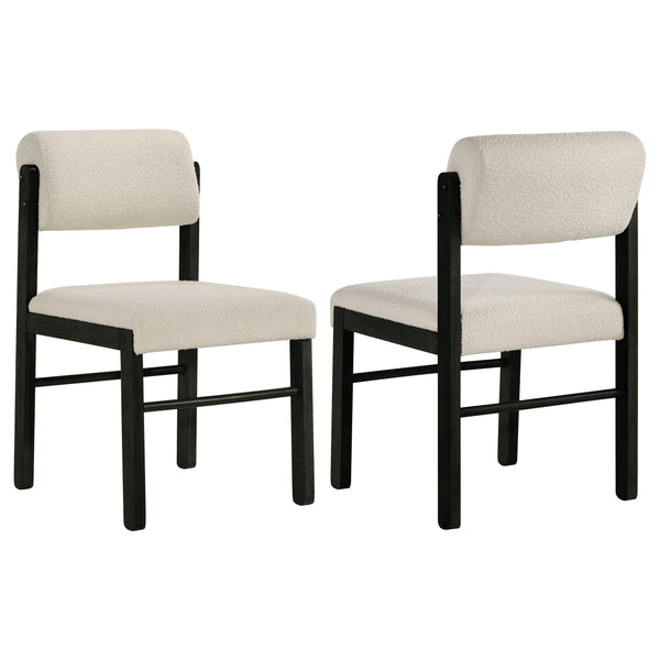 Kehoe Upholstered Dining Side Chair Cream and Black (Set of 2)