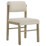 Kehoe Upholstered Dining Side Chair Cream and Natural Oak (Set of 2)