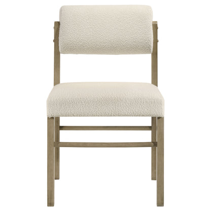 Kehoe Upholstered Dining Side Chair Cream and Natural Oak (Set of 2)