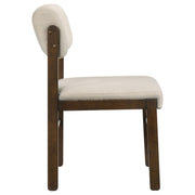 Kehoe Upholstered Dining Side Chair Cream and Walnut (Set of 2)