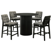 Hamlyn 5-piece Round Wood Counter Height Dining Set Grey and Black
