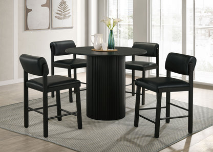 Hamlyn 43-inch Round Wood Counter Height Dining Table Black