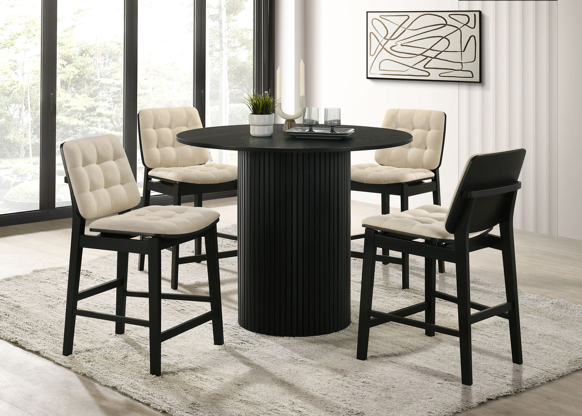 Hamlyn 43-inch Round Wood Counter Height Dining Table Black