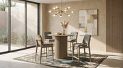 Hamlyn 5-piece Round Wood Counter Height Dining Set Grey and Natural Oak