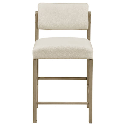 Kehoe Upholstered Counter Height Chair Cream and Natural Oak (Set of 2)
