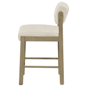 Kehoe Upholstered Counter Height Chair Cream and Natural Oak (Set of 2)
