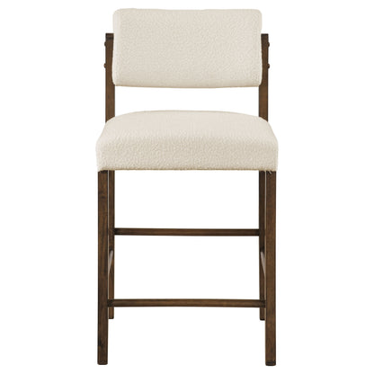 Kehoe Upholstered Counter Height Chair Cream and Walnut (Set of 2)
