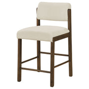 Kehoe Upholstered Counter Height Chair Cream and Walnut (Set of 2)