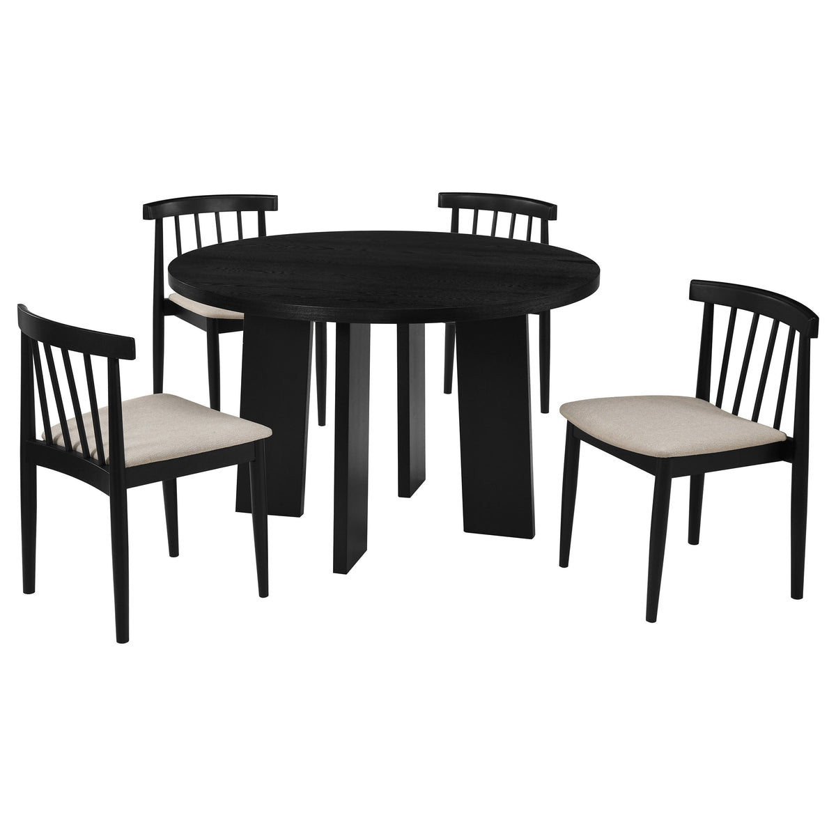 Strouse 5-piece Dining Set Wheat and Black