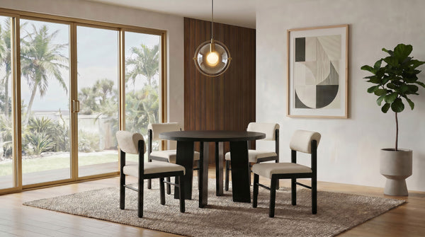 Strouse 5-piece Dining Set Cream and Black