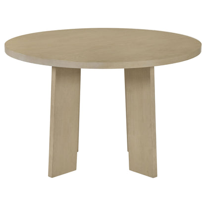 Strouse 47-inch Round Wood Dining Room Table Natural Oak