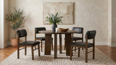 Strouse 5-piece Dining Set Black and Walnut