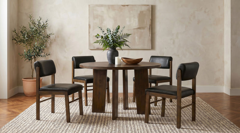 Strouse 5-piece Dining Set Black and Walnut