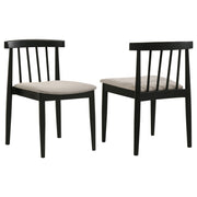 Cullen Dining Side Chair Upholstered Seat Black (Set of 2)
