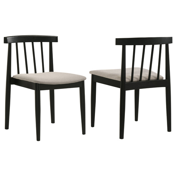Cullen Dining Side Chair Upholstered Seat Black (Set of 2)