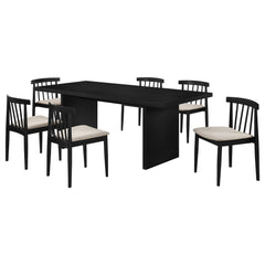 Decker 7-piece 82-inch Rectangular Dining Set Wheat and Black