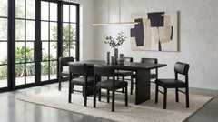 Decker 7-piece 82-inch Rectangular Dining Set Black