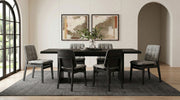 Decker 7-piece 82-inch Rectangular Dining Set Grey and Black