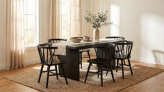 Decker 7-piece 82-inch Rectangular Dining Set Black