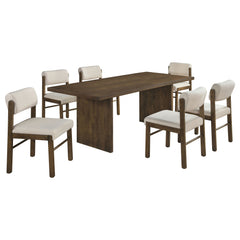 Decker 7-piece 82-inch Rectangular Dining Set Cream and Walnut