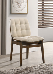 Redbridge Upholstered Side Chair Cream and Walnut (Set of 2)