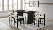 Decker 7-piece 70-inch Rectangular Counter Height Dining Set Cream and Black