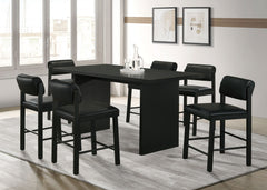Decker 7-piece 70-inch Rectangular Counter Height Dining Set Black