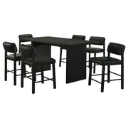 Decker 7-piece 70-inch Rectangular Counter Height Dining Set Black