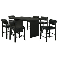 Decker 7-piece 70-inch Rectangular Counter Height Dining Set Black