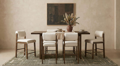 Decker 7-piece 70-inch Rectangular Counter Height Dining Set Cream and Walnut