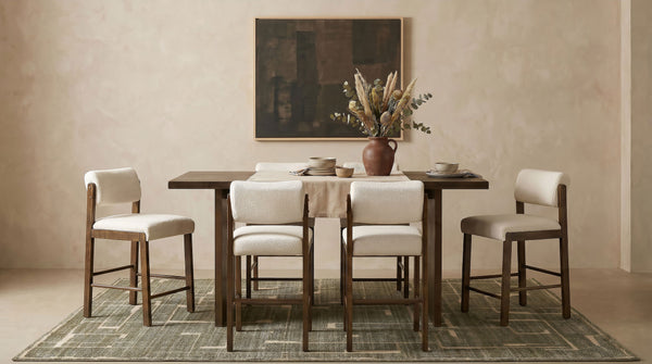Decker 7-piece 70-inch Rectangular Counter Height Dining Set Cream and Walnut