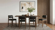 Decker 7-piece 70-inch Rectangular Counter Height Dining Set Black and Walnut