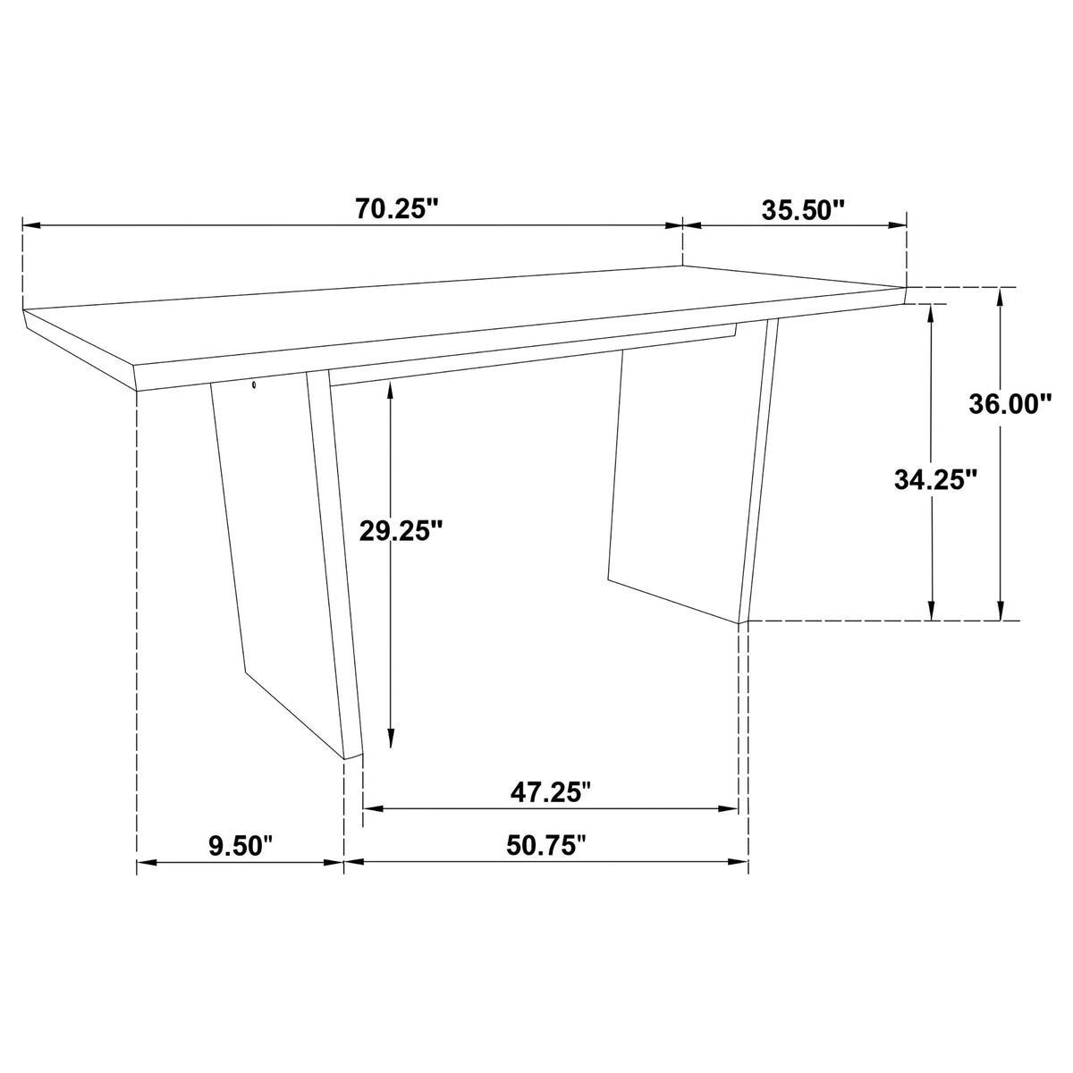 Decker 70-inch Rectangular Wood Counter Height Dining Table Walnut