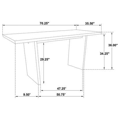 Decker 70-inch Rectangular Wood Counter Height Dining Table Walnut