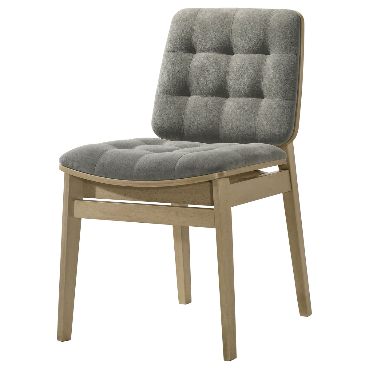Redbridge Upholstered Side Chair Grey and Natural Oak (Set of 2)