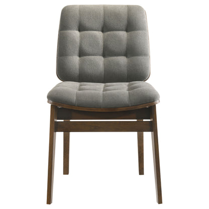 Redbridge Upholstered Side Chair Grey and Walnut (Set of 2)