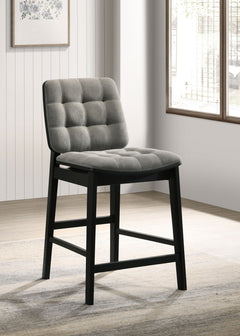 Redbridge Upholstered Counter Chair Grey and Black (Set of 2)