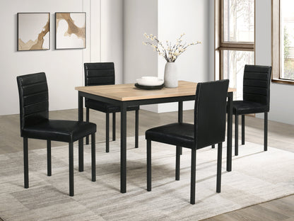 Garza 5-piece Rectangular Dining Table Greige Oak