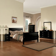 Louis Philippe III Eastern King Bed - Black