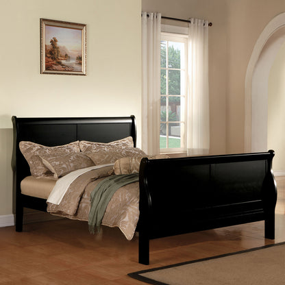 Louis Philippe III Queen Bed - Black