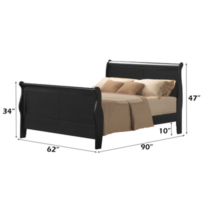 Louis Philippe III Queen Bed - Black