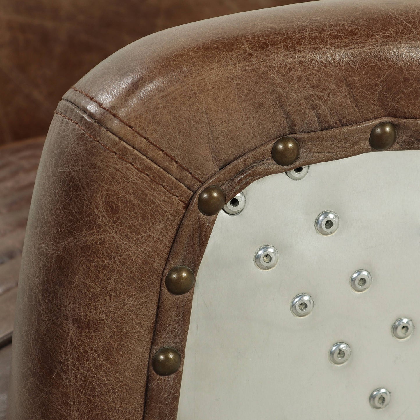 Brancaster Top Grain Leather Upholstered Loveseat