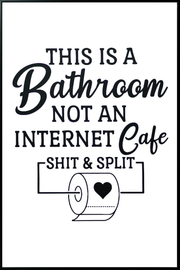 Quirky Restroom Reminder Canvas in Frame